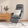 Relaxační křeslo s podnožkou světle šedé textil 3097524