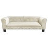 Pelíšek pro psy krémový 95 x 55 x 30 cm samet 171816