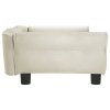 Pelíšek pro psy krémový 95 x 55 x 30 cm samet 171816