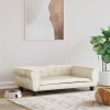 Pelíšek pro psy krémový 95 x 55 x 30 cm samet 171816