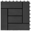 22 ks terasové dlaždice 30 x 30 cm 2 m² WPC černé 277803
