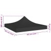 Střecha k party stanu 3 x 3 m černá 270 g/m² 315325