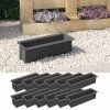 Květinové truhlíky na europalety 12 ks šedé 36x13,5x9,5 cm PP 318302
