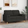 Dekorační polštáře 2 ks černé Ø 15 x 50 cm textil 349505