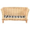 Pelíšek pro psy s poduškou 50 x 33 x 30 cm přírodní vrba 170773