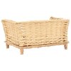 Pelíšek pro psy s poduškou 50 x 33 x 30 cm přírodní vrba 170773