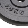 Kotouče na činky 4 ks 4x 7,5 kg litina 91393
