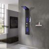 Sprchový panel set hliníkový 20 x 44 x 130 cm černý 142996
