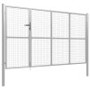 Zahradní plotová brána ocel 350 x 150 cm stříbrná 144343