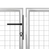 Zahradní plotová brána ocel 350 x 150 cm stříbrná 144343