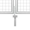 Zahradní plotová brána ocel 350 x 150 cm stříbrná 144343