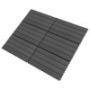 Terasové dlaždice 6 ks WPC 60 x 30 cm 1,08 m² černé 149029
