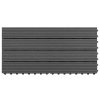Terasové dlaždice 6 ks WPC 60 x 30 cm 1,08 m² černé 149029