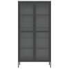 Highboard černý 85 x 40 x 180 cm sklo a ocel 353004