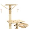 Škrabadlo pro kočky sisalové sloupky 230-250 cm béžové, tlapky 170620