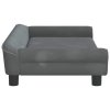 Pelíšek pro psy tmavě šedý 100 x 50 x 21 cm samet 172007