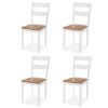 Jídelní set 5 kusů, MDF a kaučukovníkové dřevo, bílý 274943