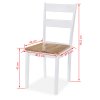 Jídelní set 5 kusů, MDF a kaučukovníkové dřevo, bílý 274943