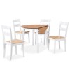 Jídelní set 5 kusů, MDF a kaučukovníkové dřevo, bílý 274943