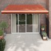 Automatická zatahovací markýza oranžová a hnědá 3,5 x 2,5 m 3154492