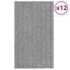 Střešní panely 12 ks pozinkovaná ocel stříbrné 80 x 45 cm 317209