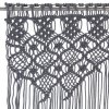 Macramé závěs antracitový 140 x 240 cm bavlna 323995
