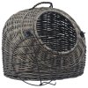 Přepravka pro kočku šedá 60 x 45 x 45 cm přírodní vrba 170906