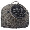 Přepravka pro kočku šedá 60 x 45 x 45 cm přírodní vrba 170906