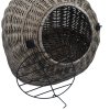 Přepravka pro kočku šedá 60 x 45 x 45 cm přírodní vrba 170906