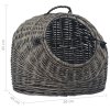 Přepravka pro kočku šedá 60 x 45 x 45 cm přírodní vrba 170906