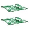Podušky na židli 2 ks vzor listů 50x50x4 cm textil 361068