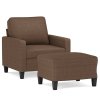 Křeslo s podnožkou hnědé 60 cm textil 3201032