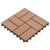22 ks terasové dlaždice 30 x 30 cm 2 m² WPC hnědé 277806