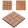 22 ks terasové dlaždice 30 x 30 cm 2 m² WPC hnědé 277806