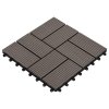 22 ks terasové dlaždice 30 x 30 cm 2 m² WPC tmavě hnědé 277810