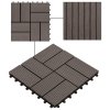 22 ks terasové dlaždice 30 x 30 cm 2 m² WPC tmavě hnědé 277810
