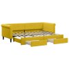 Válenda s přistýlkou a zásuvkami žlutá 80 x 200 cm samet 3197817