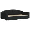 Válenda s přistýlkou a zásuvkami černá 100 x 200 cm textil 3197573