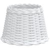 Stínidlo lampy bílé Ø 30 x 20 cm proutěné 364383
