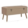 Lavice s úložným prostorem 80 cm béžová samet 329933