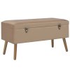 Lavice s úložným prostorem 80 cm béžová samet 329933