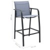 Zahradní barové židle 4 ks šedé textilen 48119