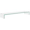 TV stolek / podstavec na monitor čiré sklo 120x30x13 cm 244133