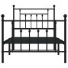 Kovový rám postele s hlavovým a nožním čelem černý 80 x 200 cm 353546