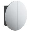 Koupelnová skříňka s kulatým zrcadlem a LED černá 47x47x17,5 cm 345584