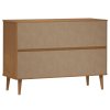 Zásuvková komoda MOLDE hnědá 113x40x80 cm masivní borové dřevo 350507