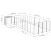 Psí kotec stříbrný 13,31 m² ocel 3082244