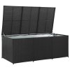 Zahradní úložný box polyratan 180 x 90 x 70 cm černý 46477
