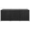Zahradní úložný box polyratan 180 x 90 x 70 cm černý 46477