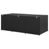 Zahradní úložný box polyratan 180 x 90 x 70 cm černý 46477